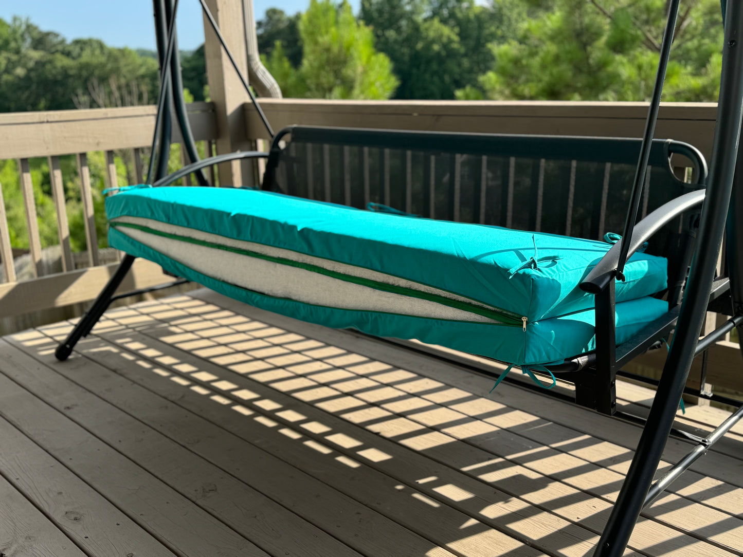 Cushion For Garden Swing with removable cover, big size Cushions, Porch swing cushion with ties - 67x47 inches