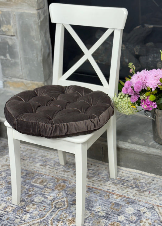 Round Chair Pads, Velour Seat Cushion, Gift for Home, Soft Cushions, Cozy Accessory