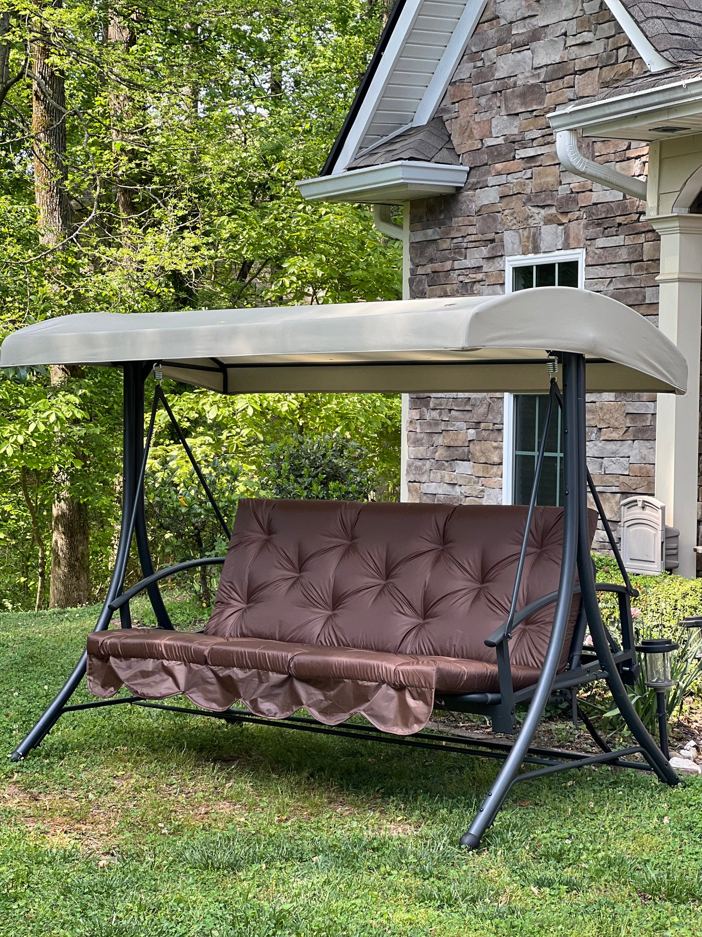 Water-resistant Long Cushion For Garden Swing, XL cushions, Replacement swing with ties - Comfort for Your Backyard, 67x47 inches