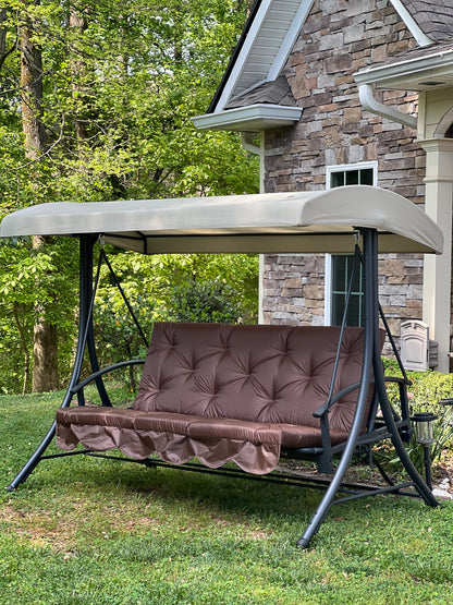 Water-resistant Long Cushion For Garden Swing, XL cushions, Replacement swing with ties - Comfort for Your Backyard, 67x47 inches