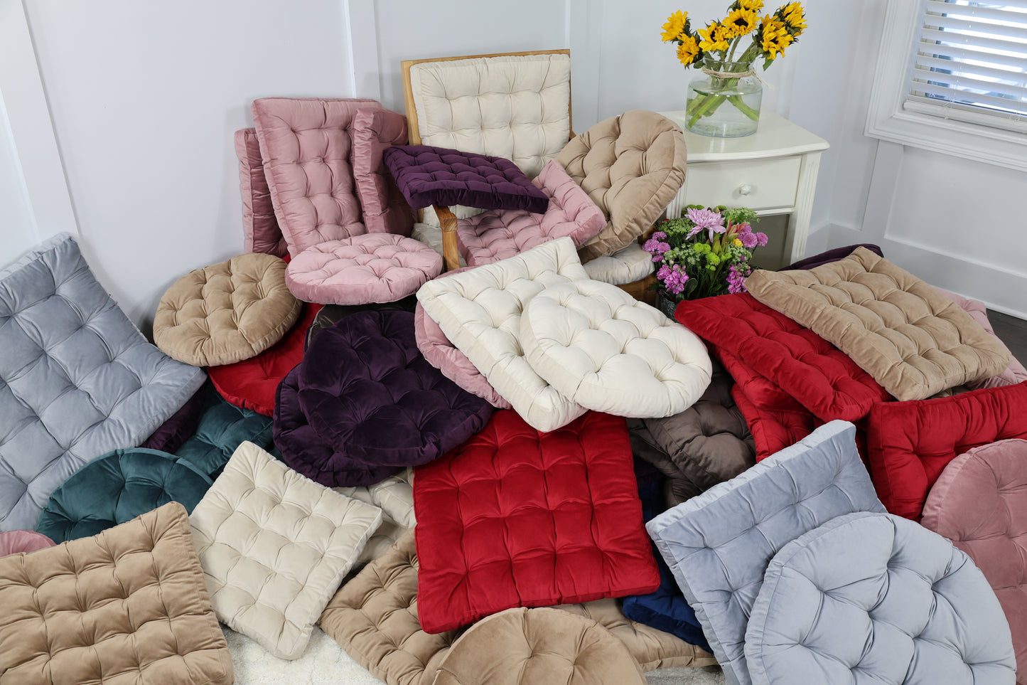 Square High-Quality Velour Cushions for Home – Soft, Elegant & Comfortable