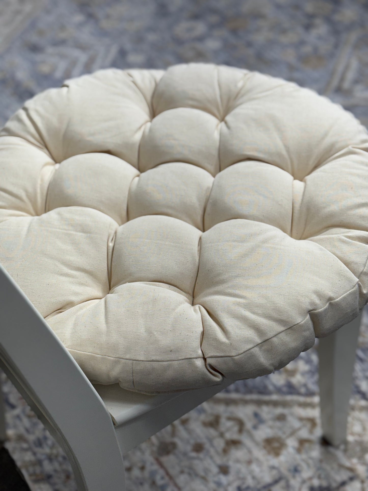 Linen Round Chair Cushion for living room chair pad home decor seat cushion for kitchen bar stool Tufted cushion gift for home
