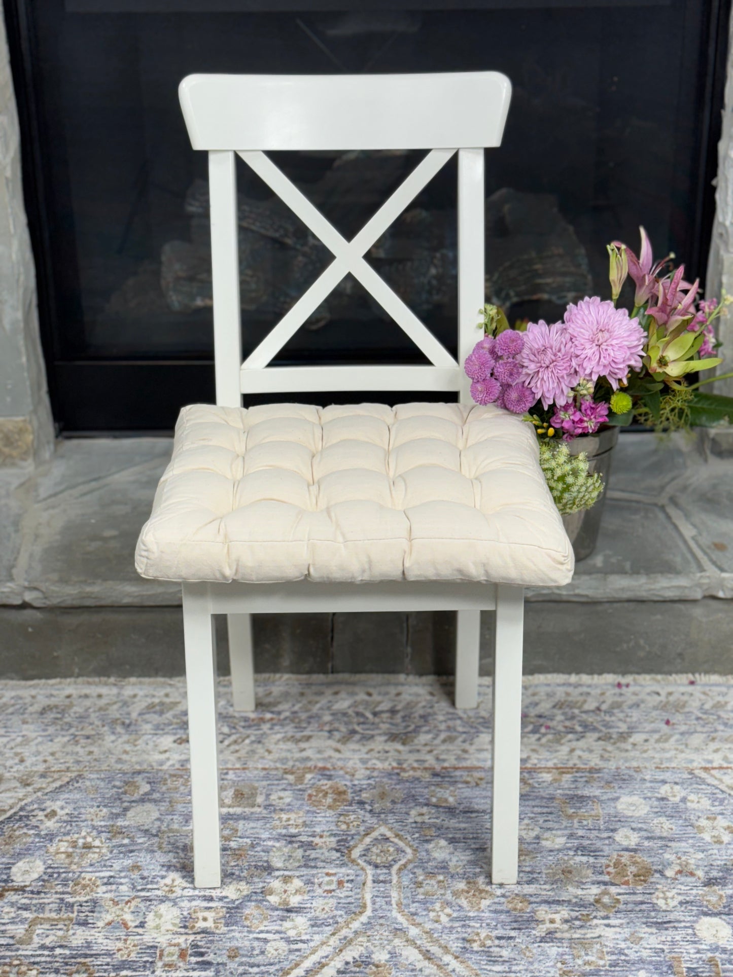 Dining Room Cushion Dining Chair Cushion Linen Gift for Housewarming Chair Pads Decor for Dining Room Off white for New Home