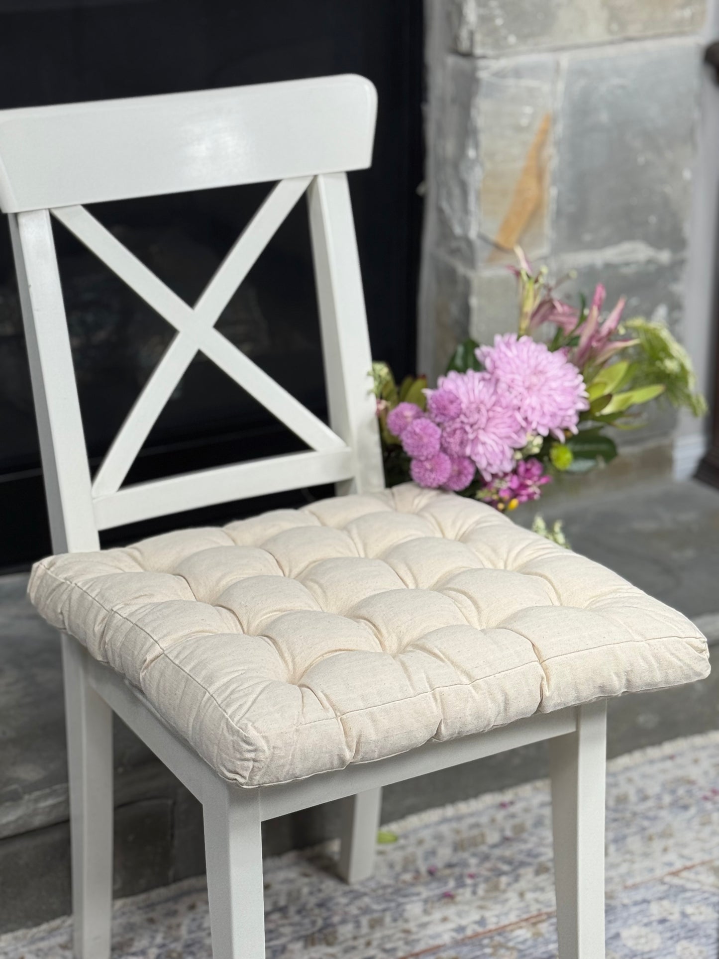 Dining Room Cushion Dining Chair Cushion Linen Gift for Housewarming Chair Pads Decor for Dining Room Off white for New Home