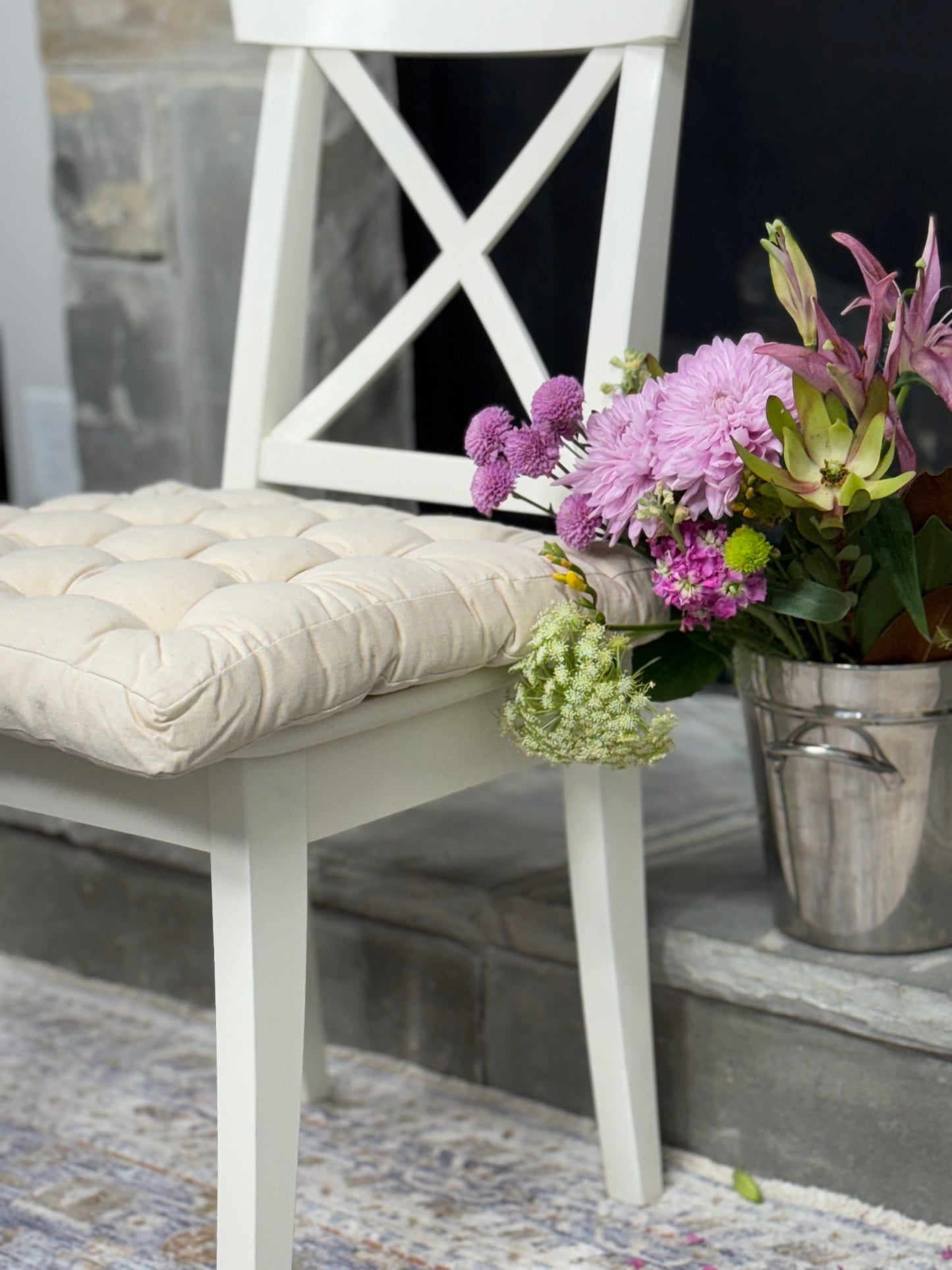 Dining Room Cushion Dining Chair Cushion Linen Gift for Housewarming Chair Pads Decor for Dining Room Off white for New Home