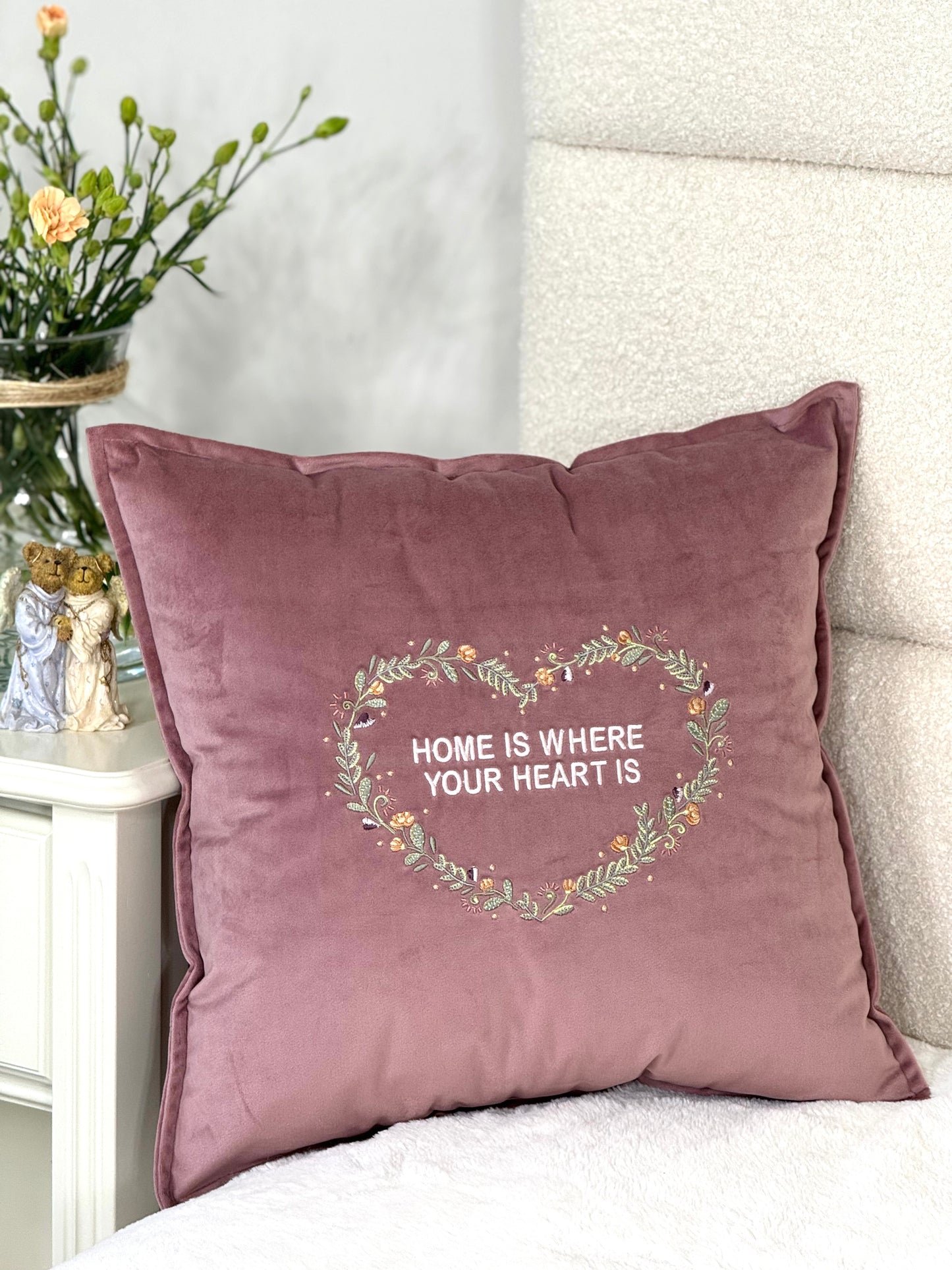 Decorative 18 inch cushion cover with beautiful embroidery, a large selection of colors