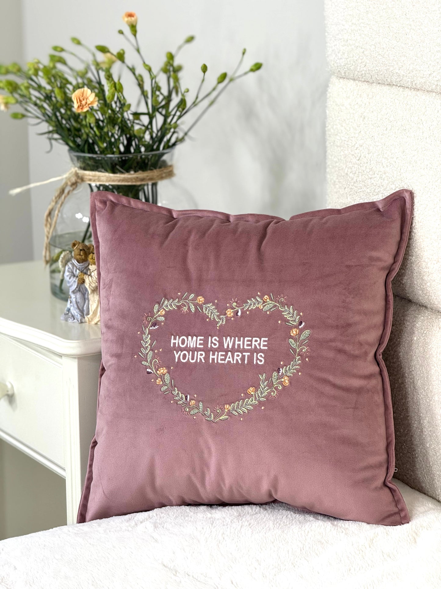 Decorative 18 inch cushion cover with beautiful embroidery, a large selection of colors