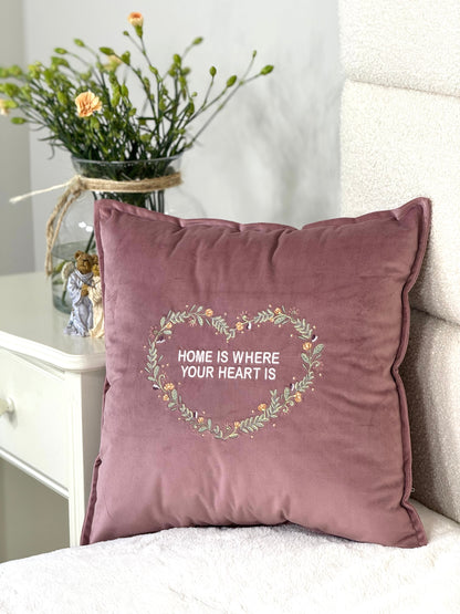 Decorative 18 inch cushion cover with beautiful embroidery, a large selection of colors