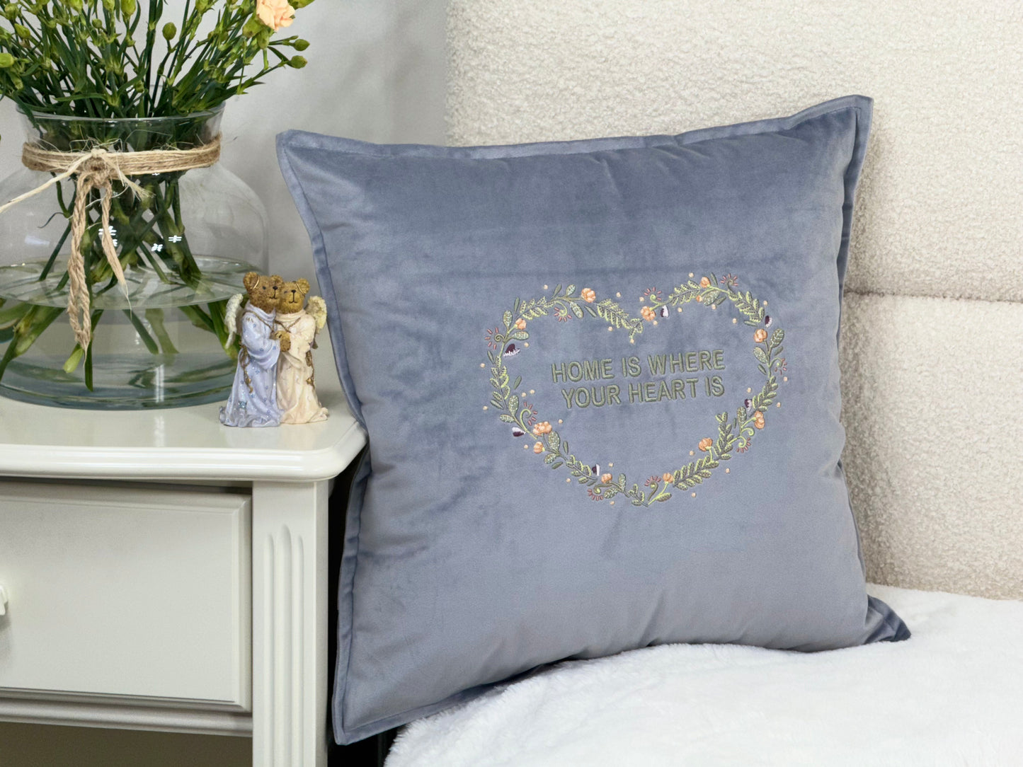 Decorative 18 inch cushion cover with beautiful embroidery, a large selection of colors