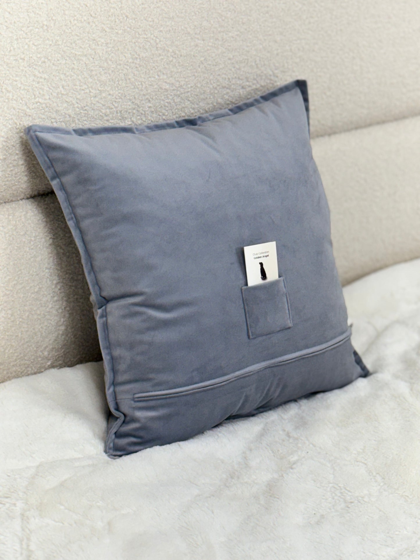 Decorative velour cover for pillow with embroidered dogs and wreaths - an ideal gift and stylish home decor