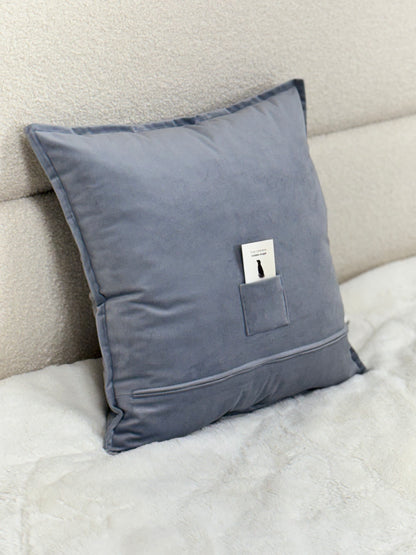 Decorative velour cover for pillow with embroidered dogs and wreaths - an ideal gift and stylish home decor