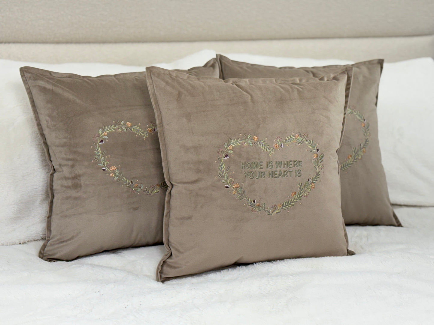 Decorative 18 inch cushion cover with beautiful embroidery, a large selection of colors