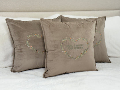 Decorative 18 inch cushion cover with beautiful embroidery, a large selection of colors