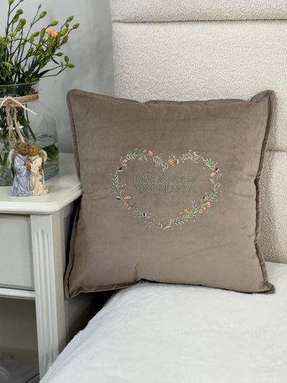 Decorative 18 inch cushion cover with beautiful embroidery, a large selection of colors