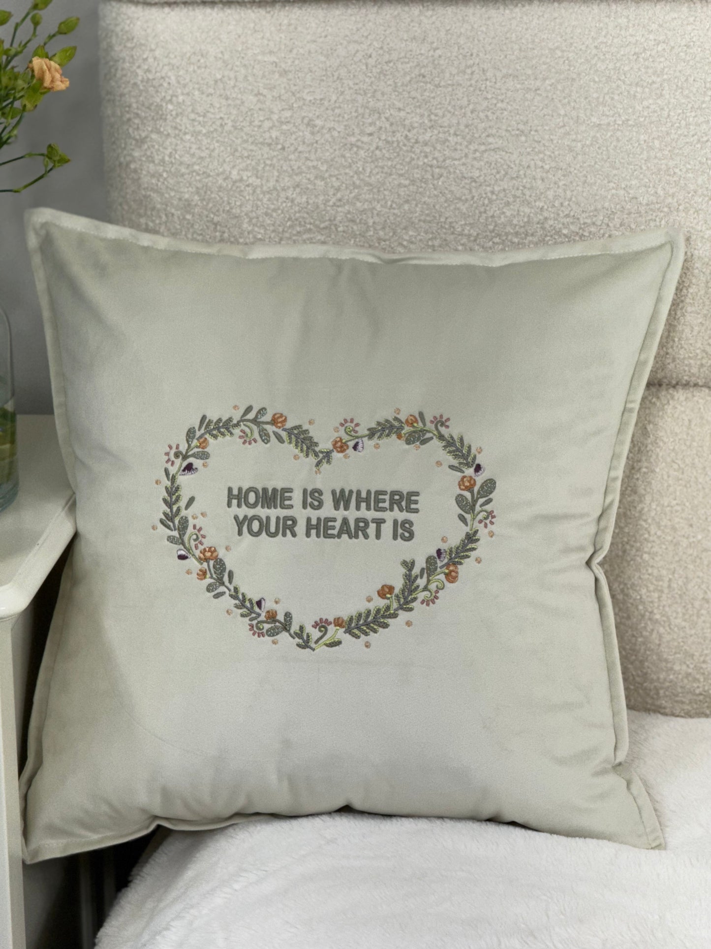 Decorative 18 inch cushion cover with beautiful embroidery, a large selection of colors