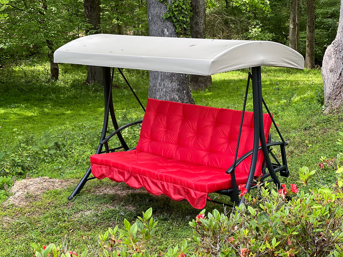 Water-resistant Long Cushion For Garden Swing, XL cushions, Replacement swing with ties - Comfort for Your Backyard, 67x47 inches