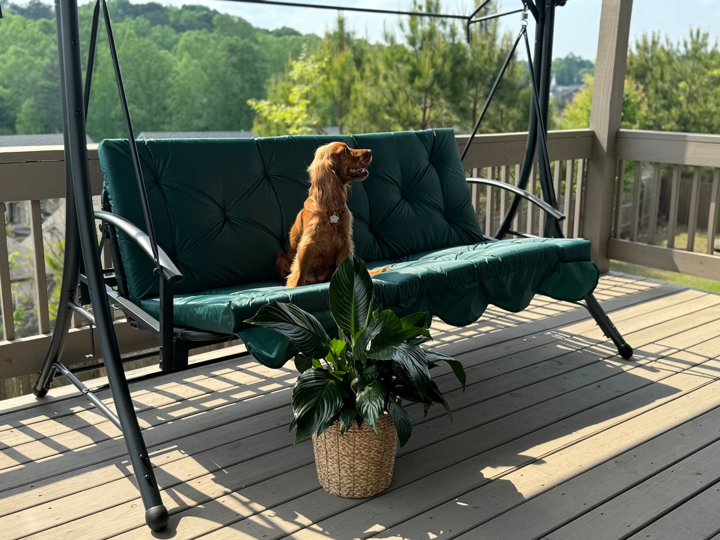 Water-resistant Long Cushion For Garden Swing, XL cushions, Replacement swing with ties - Comfort for Your Backyard, 67x47 inches