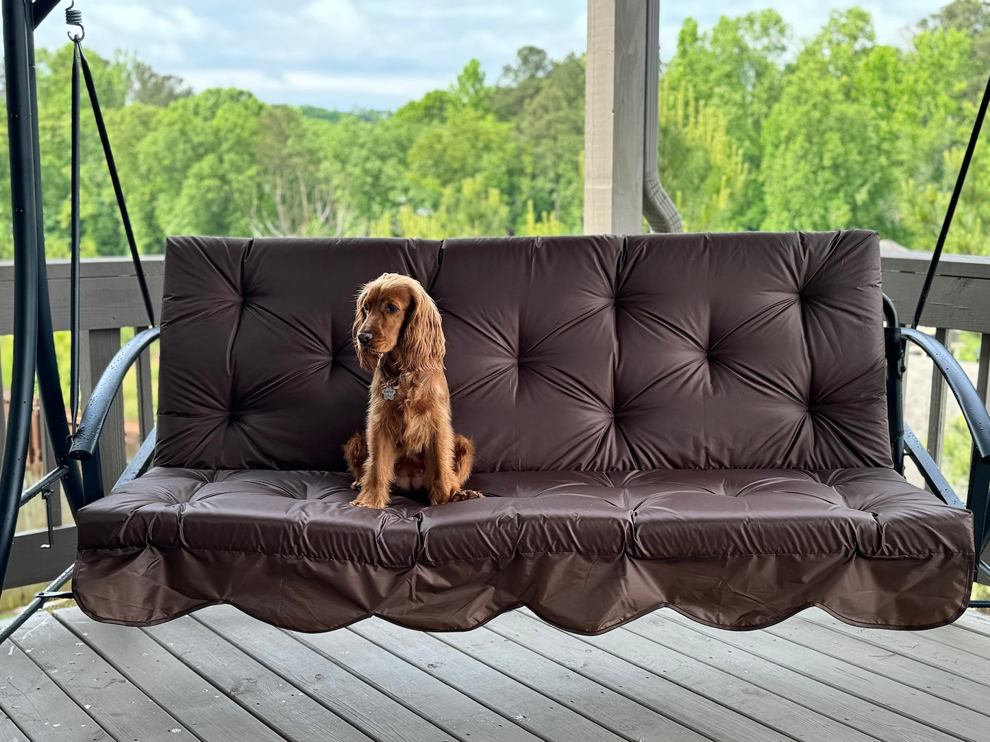 Water-resistant Long Cushion For Garden Swing, XL cushions, Replacement swing with ties - Comfort for Your Backyard, 67x47 inches