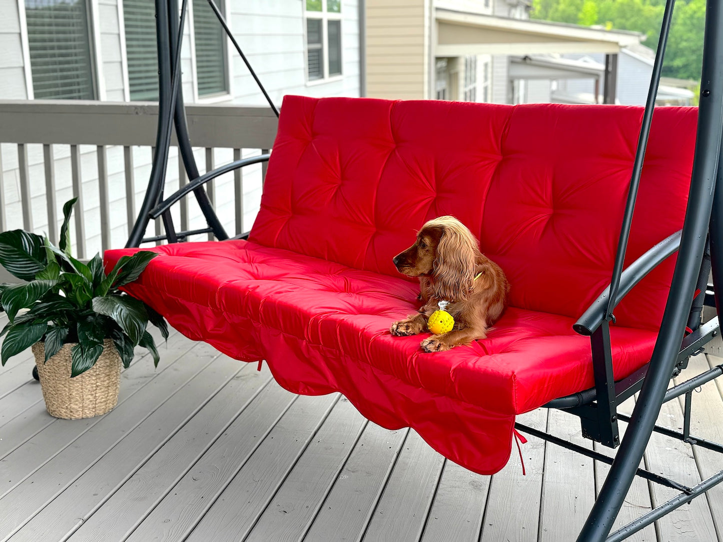 Water-resistant Long Cushion For Garden Swing, XL cushions, Replacement swing with ties - Comfort for Your Backyard, 67x47 inches